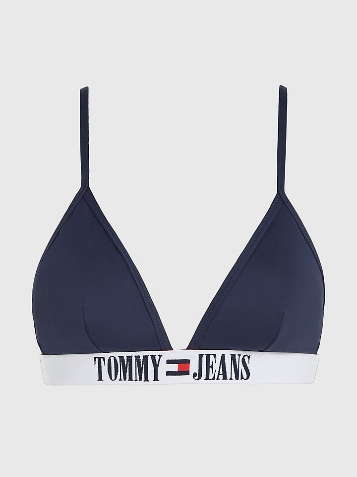 

Купальный топ с логотипом и треугольными чашечками Tommy Jeans, Серый