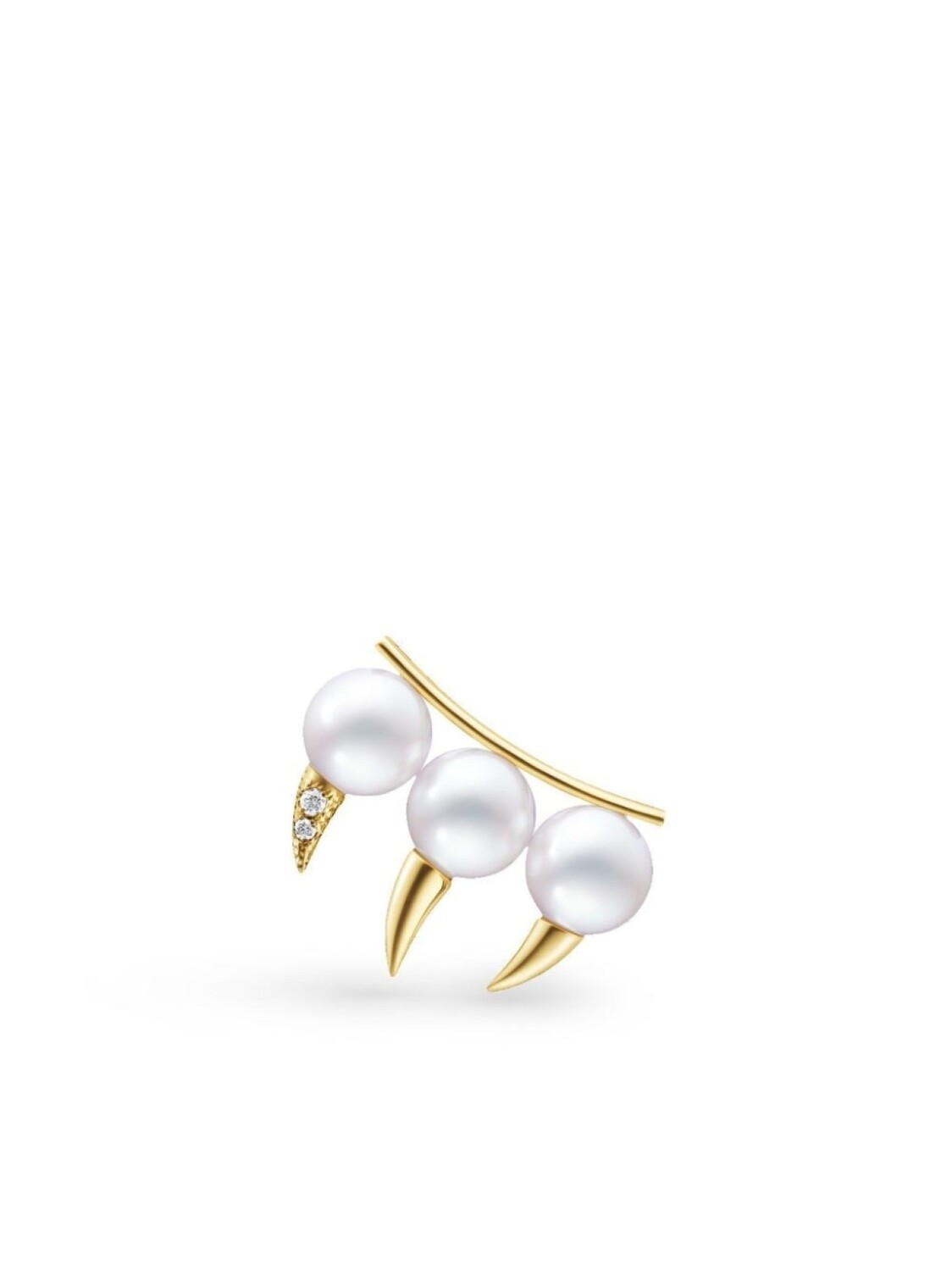 

Серьга Danger Fang из желтого золота с жемчугом TASAKI, золотой