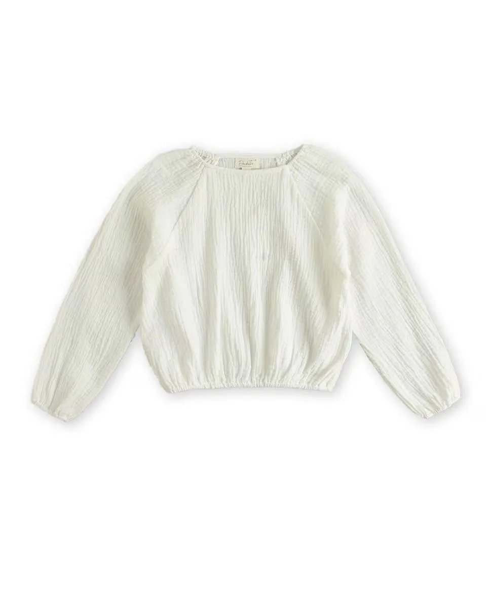 

Белая муслиновая блузка для девочки Dadati, белый