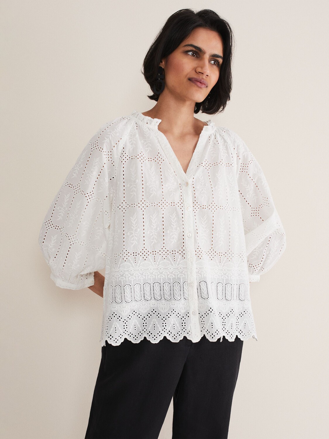 

Блузка Sierra Broderie Phase Eight, белый