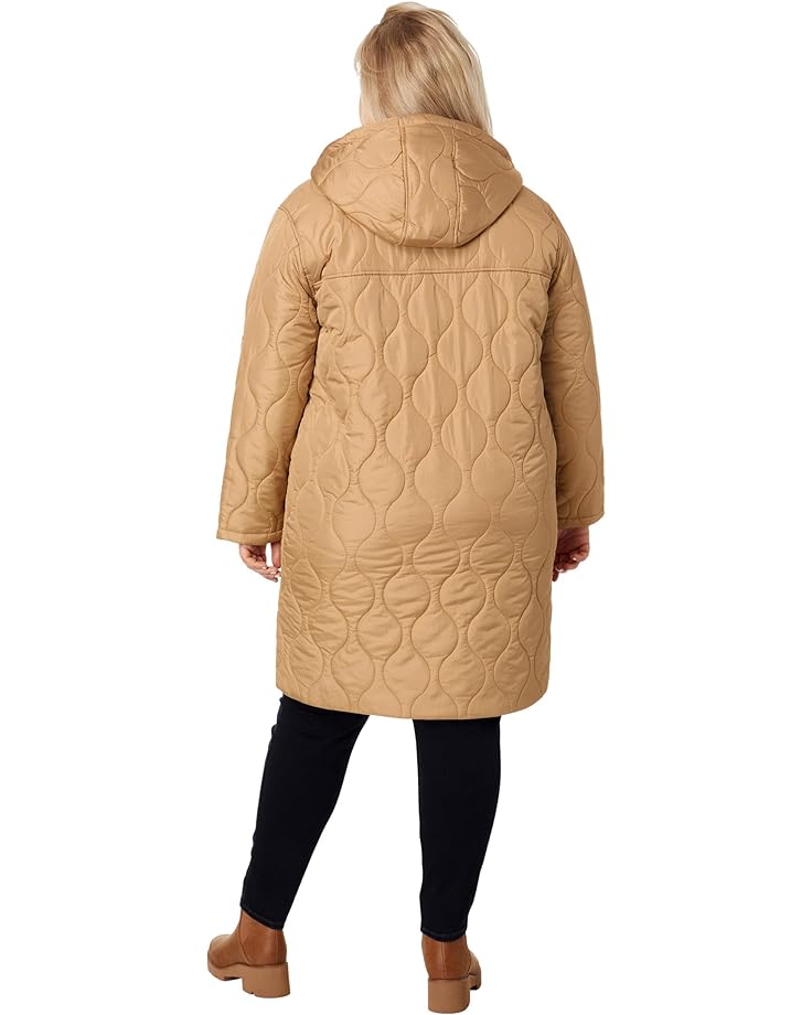 Куртка U.S. POLO ASSN. Plus Size Long Hooded Quilted Duster Jacket, цвет Honey