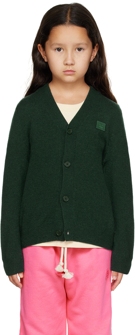 

Детский зеленый кардиган с нашивками Acne Studios