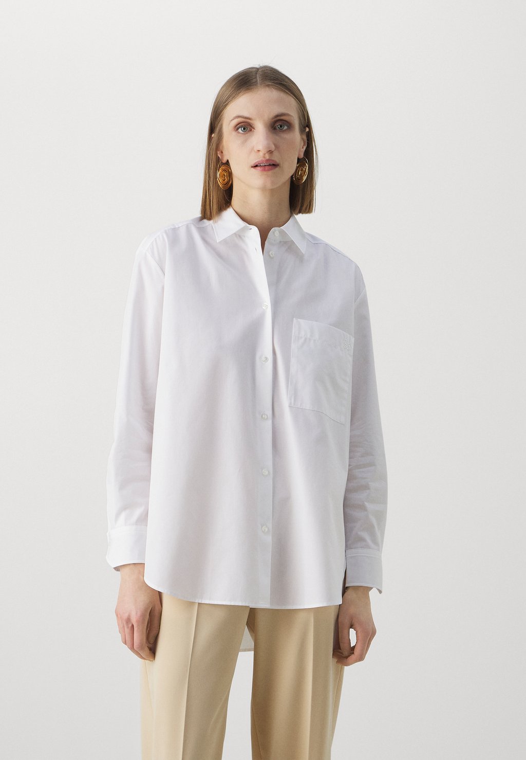 Блуза на пуговицах Button-down blouse HUGO, белый