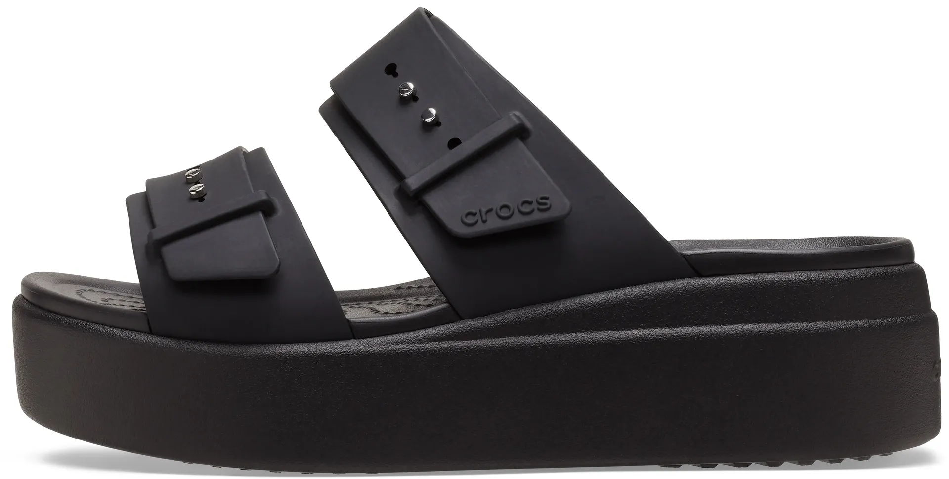 

Мюли Crocs "Brooklyn Low Wedge", платформа, летняя обувь, тапочки с пряжкой, черный