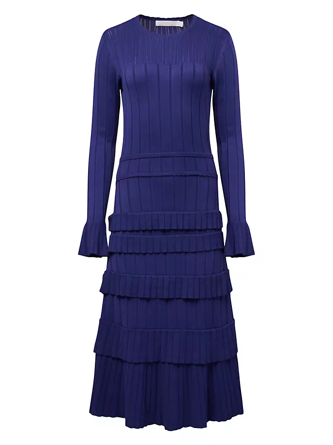 Платье миди в рубчик с длинными рукавами Rachel Parcell, синий юбка rachel comey размер s синий