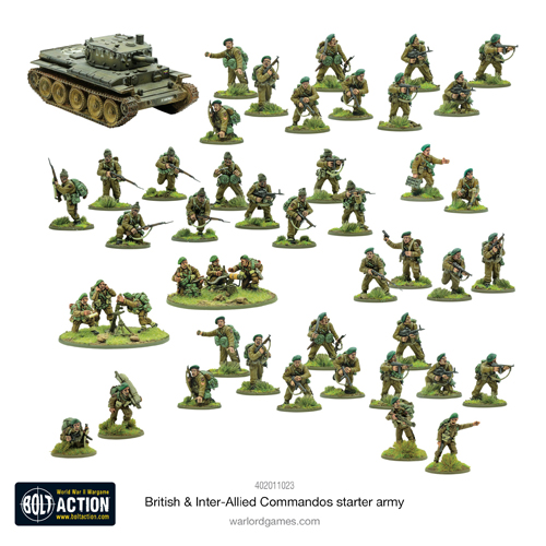 Фигурки British & Inter-Allied Commandos Starter Army Warlord Games