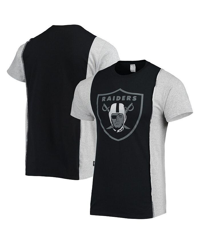

Мужская черная, серо-песочная футболка с разрезом Las Vegas Raiders Refried Apparel, черный