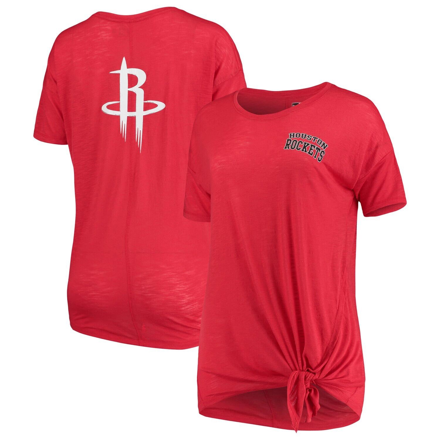 

Женская красная футболка New Era Houston Rockets с завязками сбоку New Era