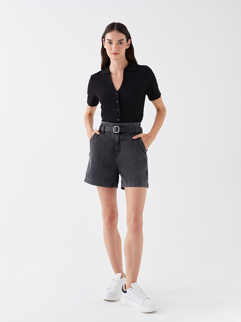 

Удобные женские джинсовые шорты с высокой талией LCW Jeans
