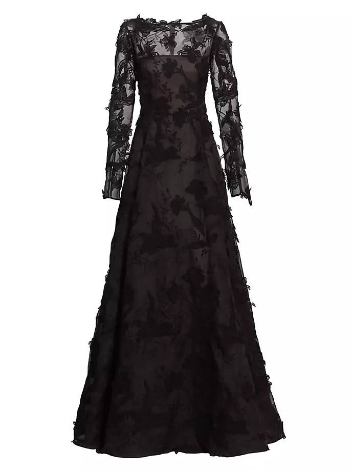 Платье из органзы с длинными рукавами Jason Wu Collection, черный кожаная сумка слинг orbit jason wu черный