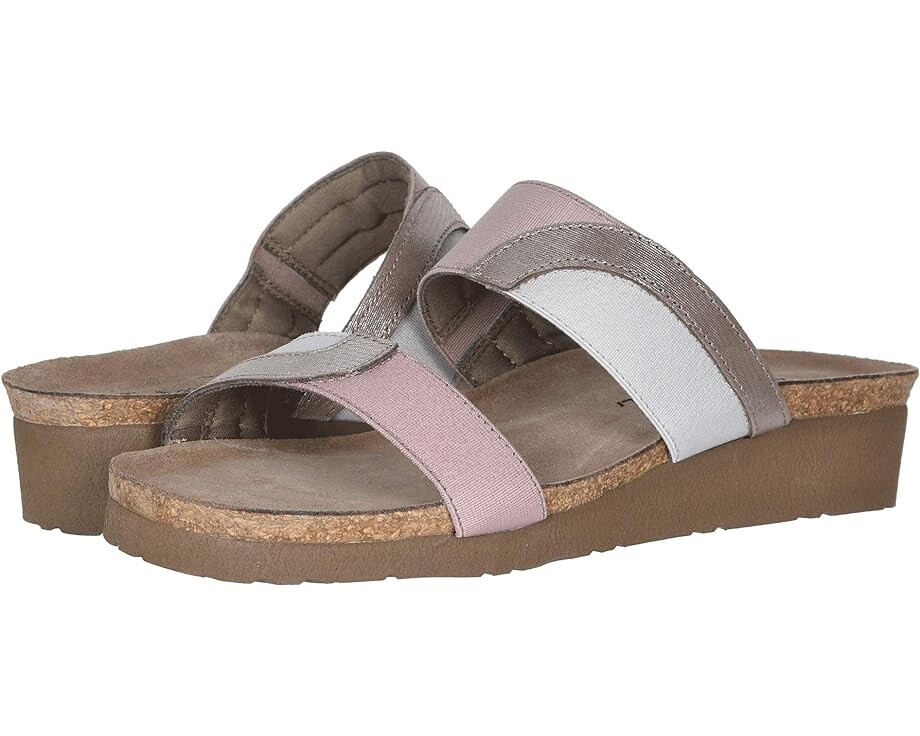

Туфли Naot Frankie, цвет Silver Threads Leather/Ice Gray Elastic/Dusty Pink Elastic