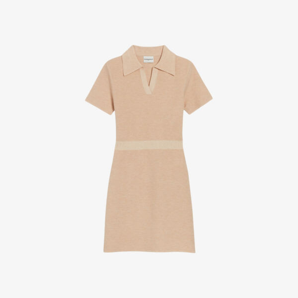 

Трикотажное мини-платье с контрастной отделкой Claudie Pierlot, цвет naturels