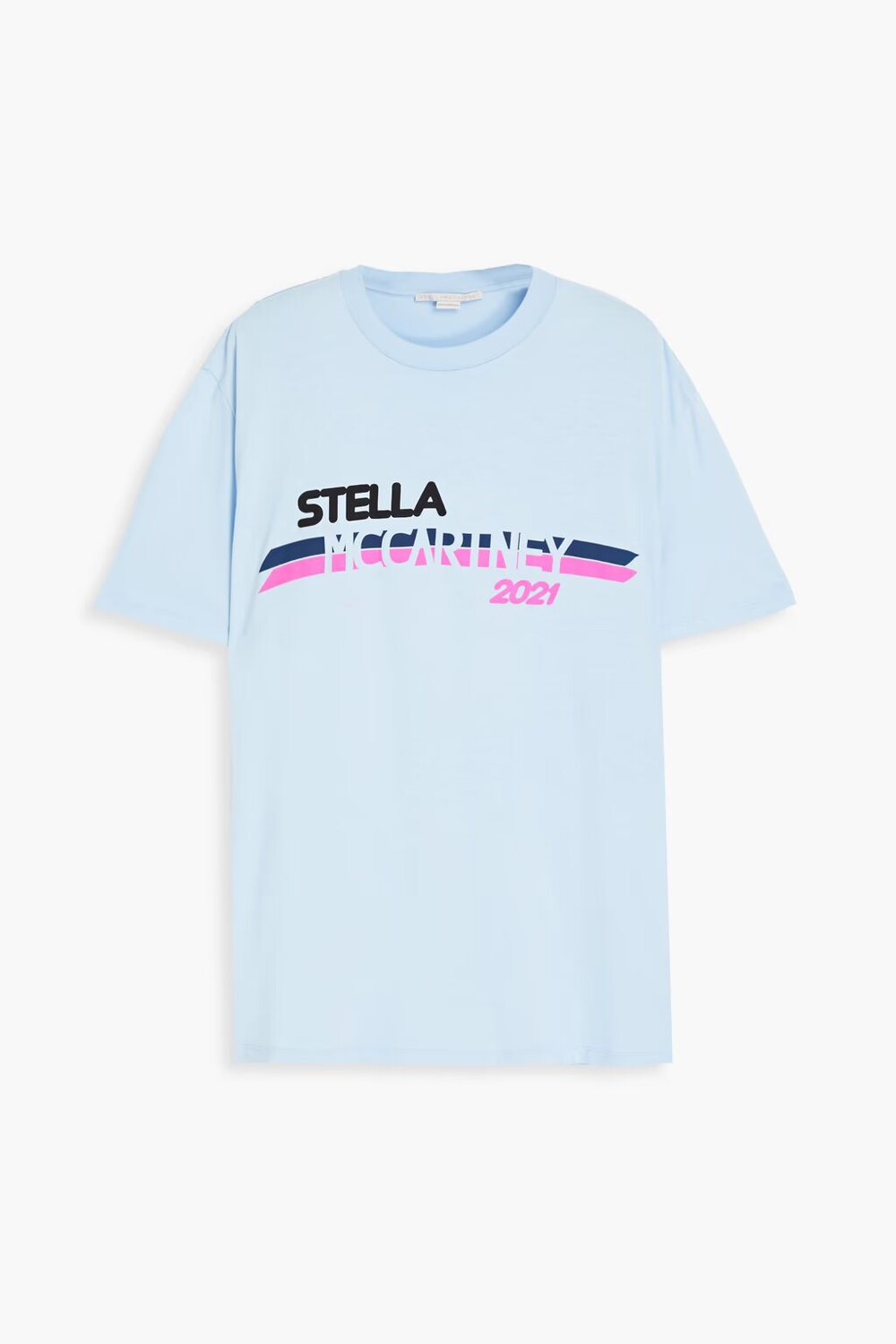 

Футболка из хлопкового джерси с принтом Stella Mccartney, светло-синий