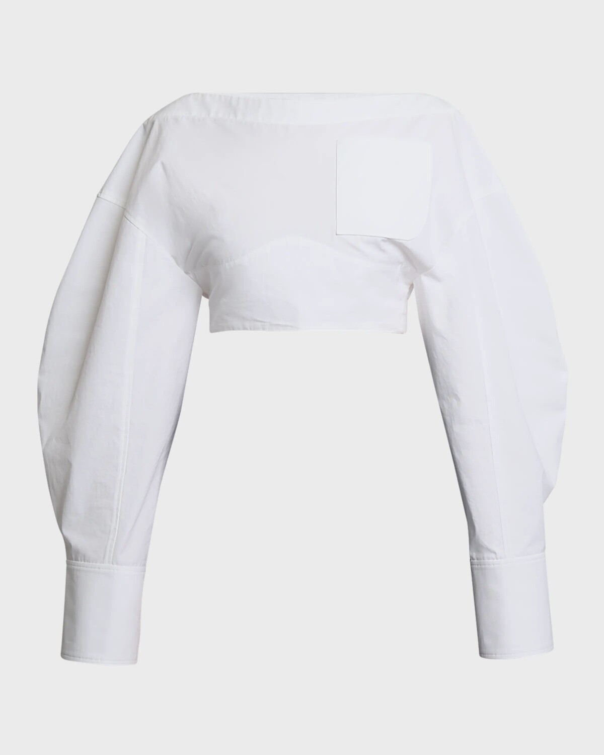 

Укороченный топ Casaco с длинными рукавами и вырезом Jacquemus, белый