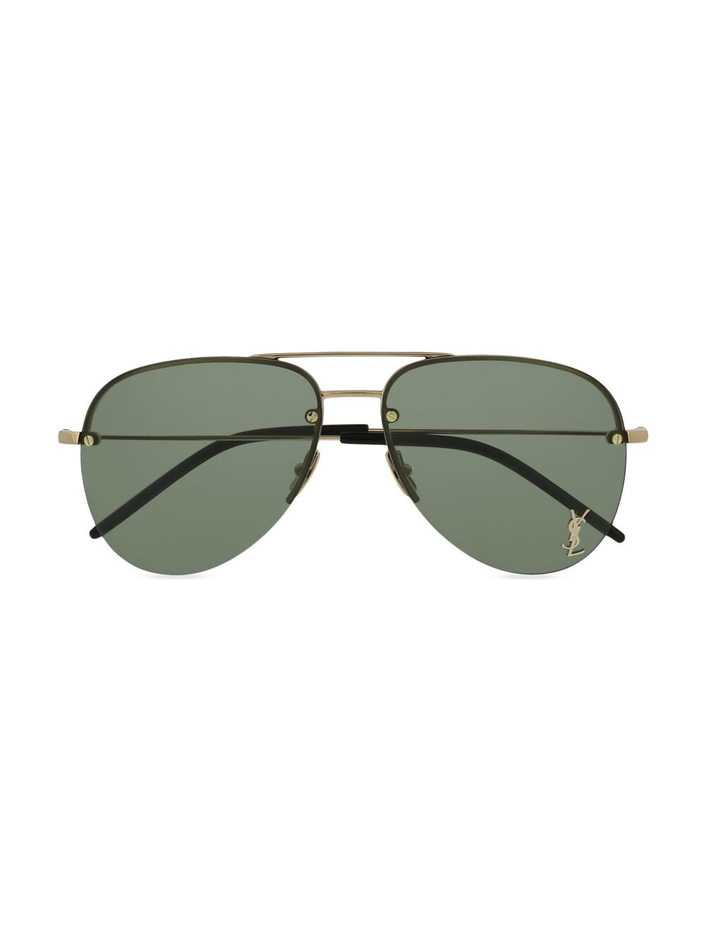 

Металлические солнцезащитные очки YSL Pin 59MM Pilot Saint Laurent, золотой