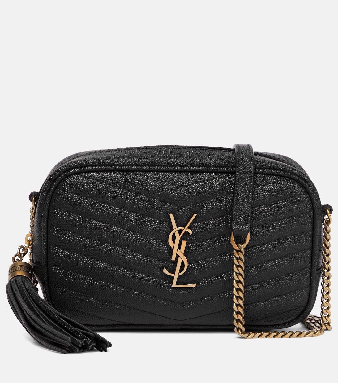

Кожаная сумка через плечо Lou Mini Saint Laurent, черный