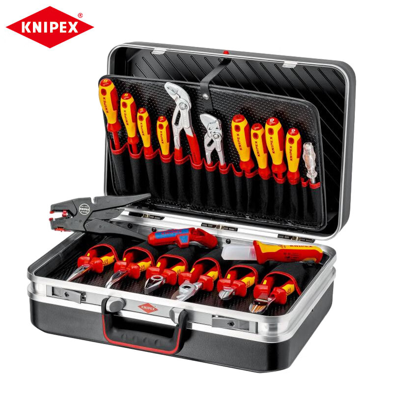 KNIPEX набор инструментов для электрика, 20 предметов, кусачки для зачистки проводов, плоскогубцы для водяного насоса, отвертка 00 21 20