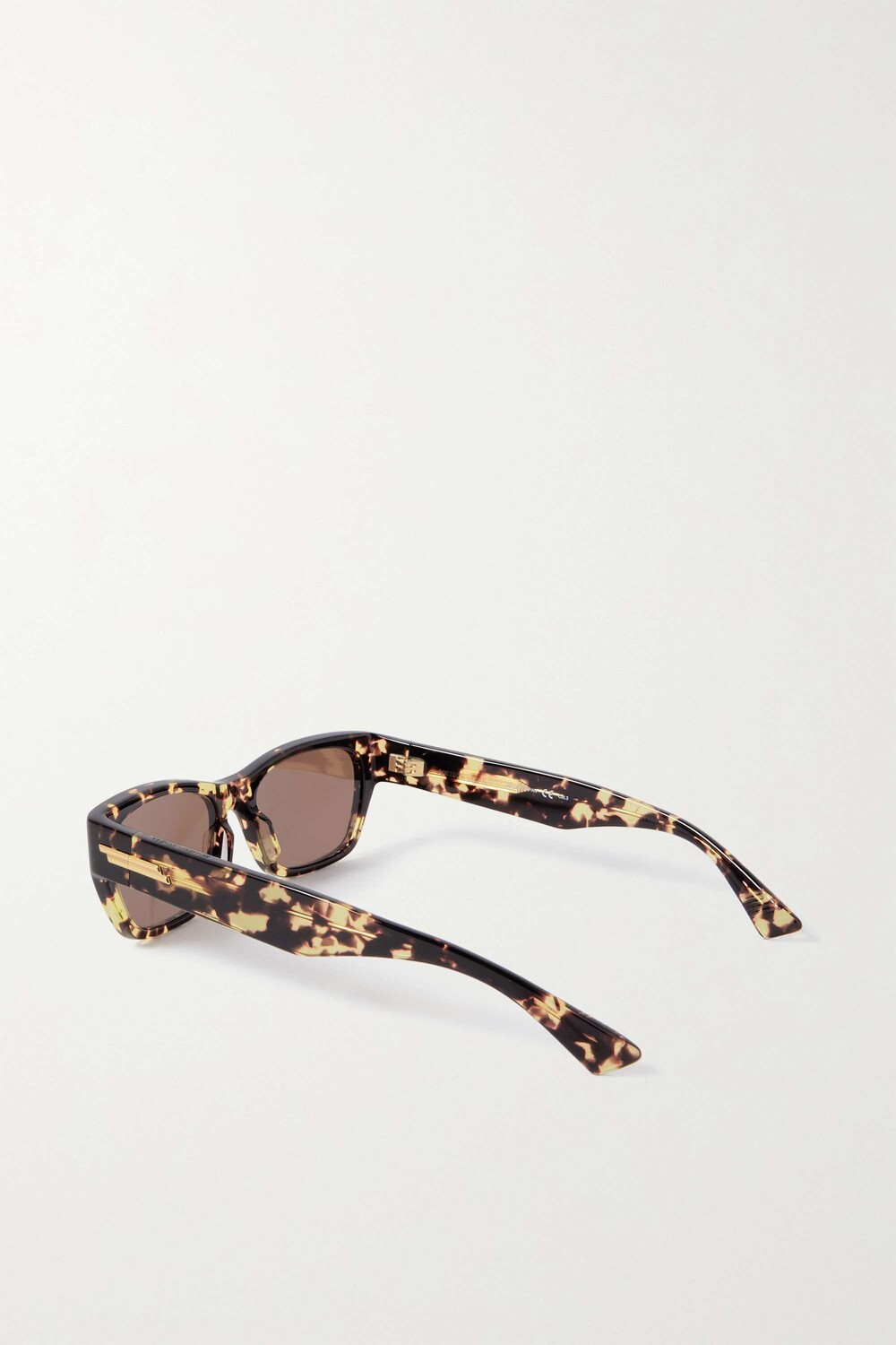 

BOTTEGA VENETA EYEWEAR Солнцезащитные очки в квадратной оправе черепаховой расцветки из ацетата и золотистого цвета, коричневый