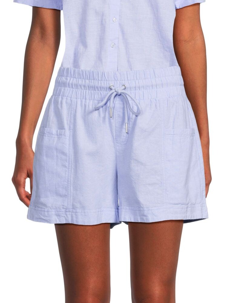 

Льняные шорты с завязкой на талии Saks Fifth Avenue, цвет Chambray