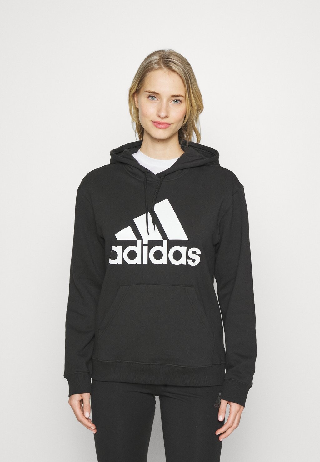 

Толстовка с капюшоном Adidas, черно-белый, Черный