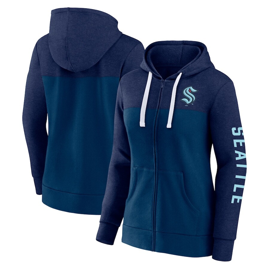 

Толстовка на молнии Fanatics Branded Seattle Kraken, синий