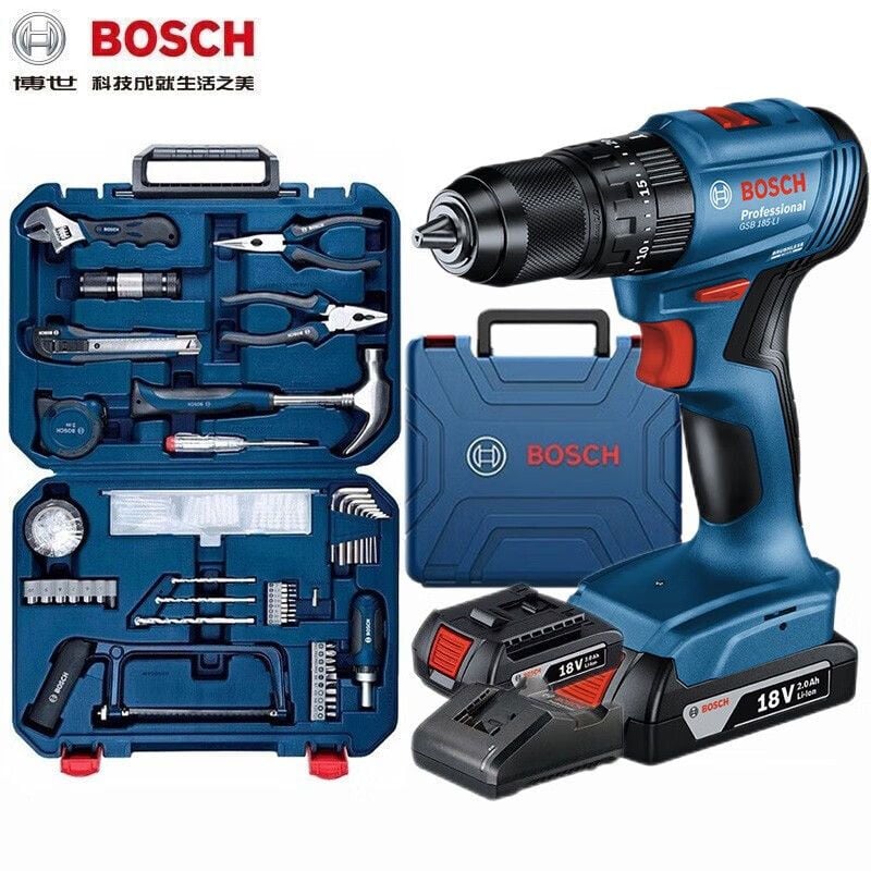 Дрель электрическая Bosch GSB 185-Li + набор инструментов, аккумулятор, зарядное устройство