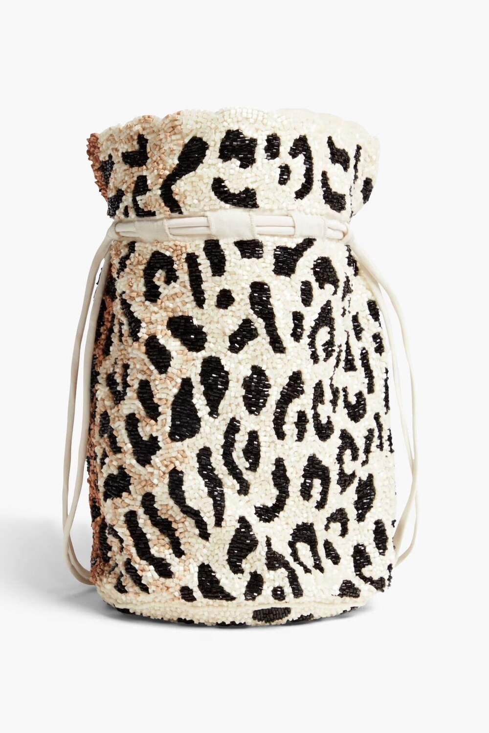 

Шифоновая сумка-ведро с бисером Ganni, цвет Animal print
