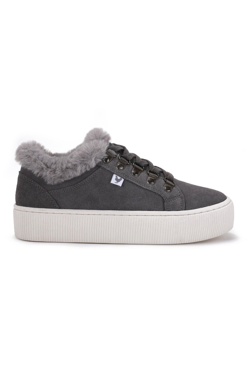 

Кроссовки Grey Suede and Faux Fur Platform Sneakers Walk In Pitas, серый