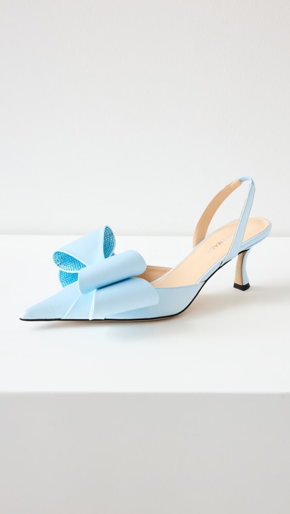 

Туфли MACH & MACH Le Cadeau Sky Blue Satin Slingbacks, синий