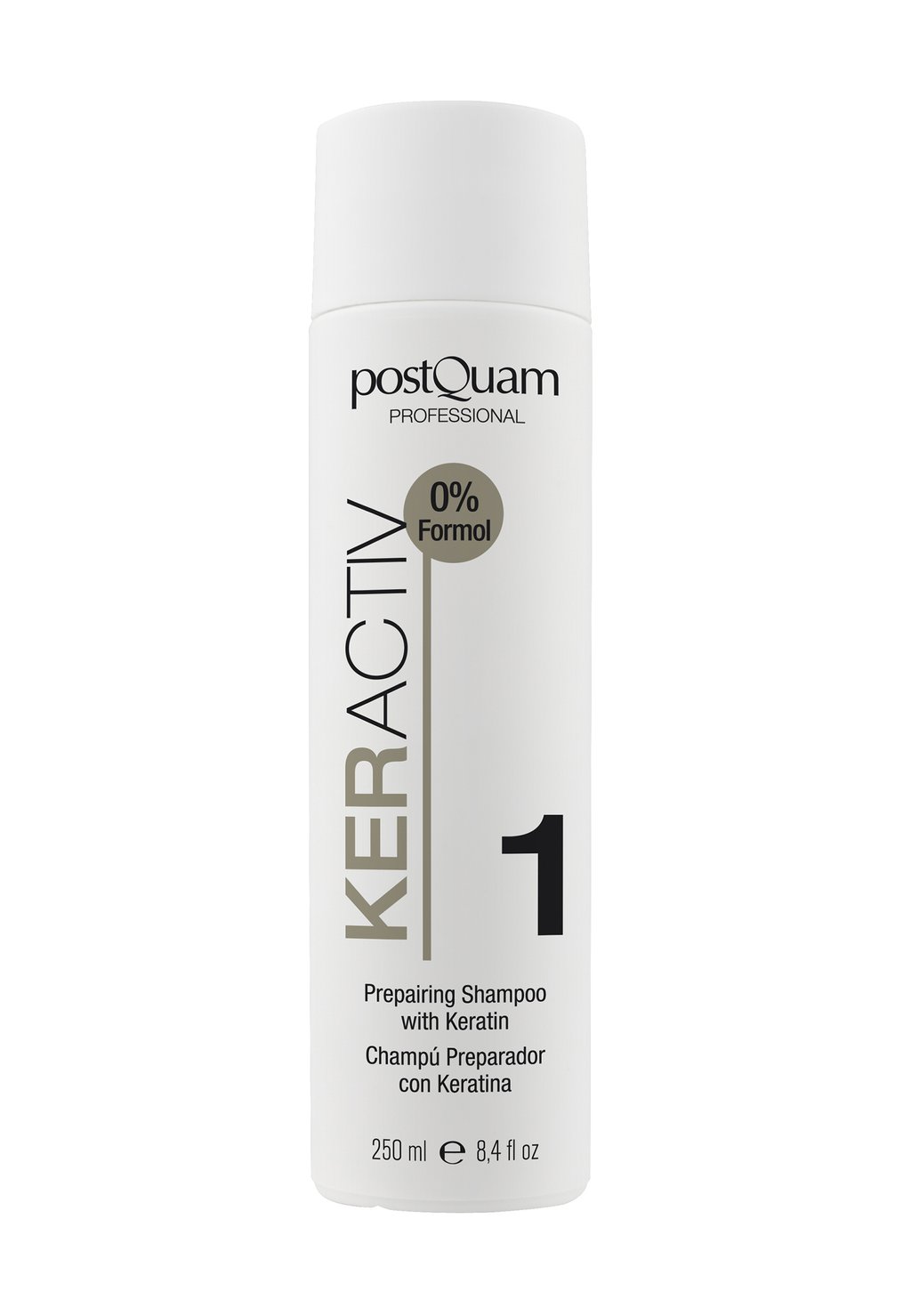 Шампунь Hair Care Repair Shampoo With Keratin 250 Ml. PostQuam, белый