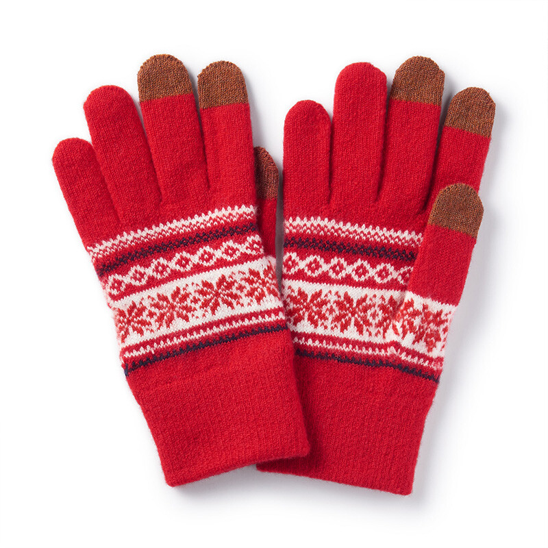 

Перчатки Muji с жаккардовым узором, красный