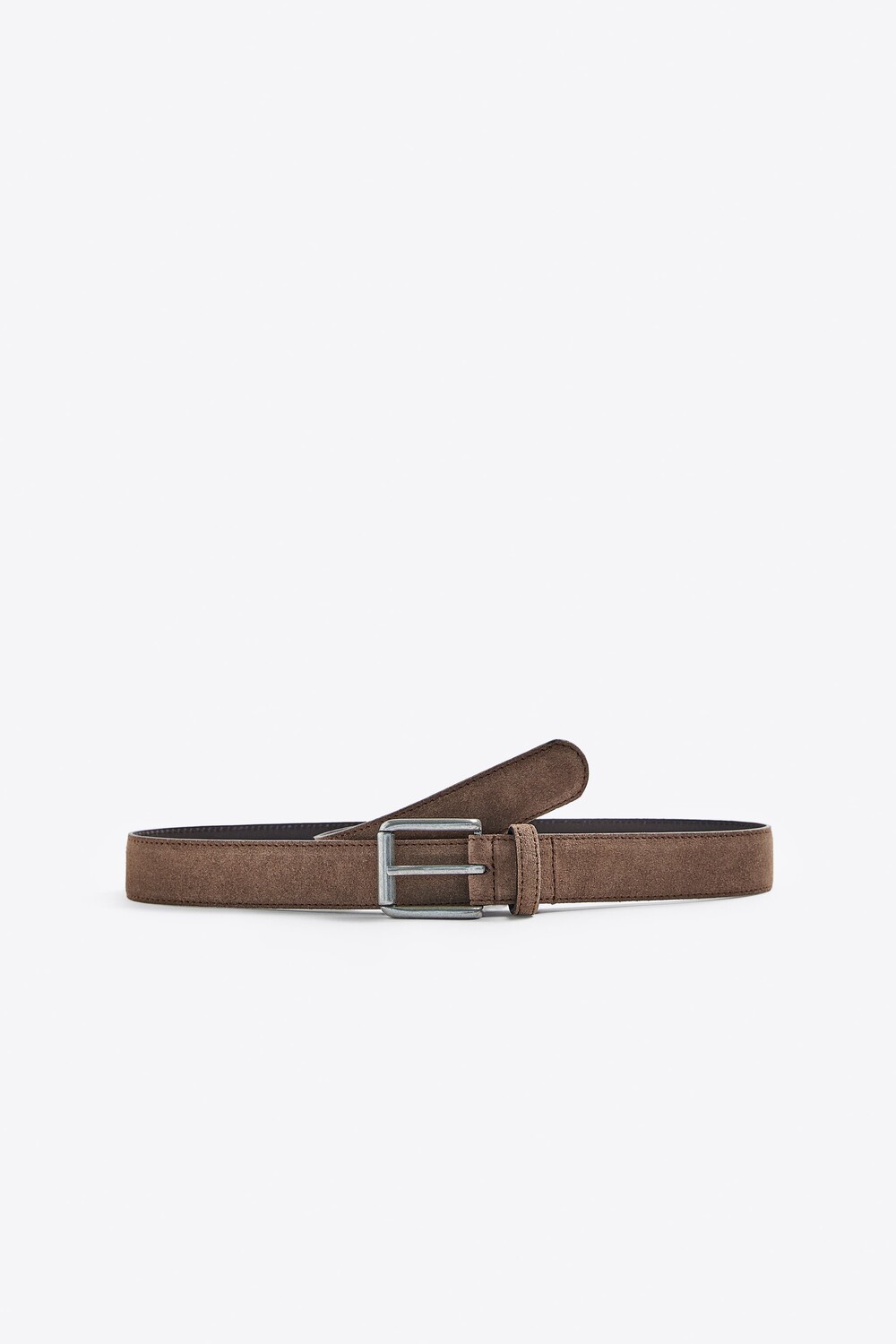 

Ремень из замши с разрезами Zara, коричневый/серо-коричневый