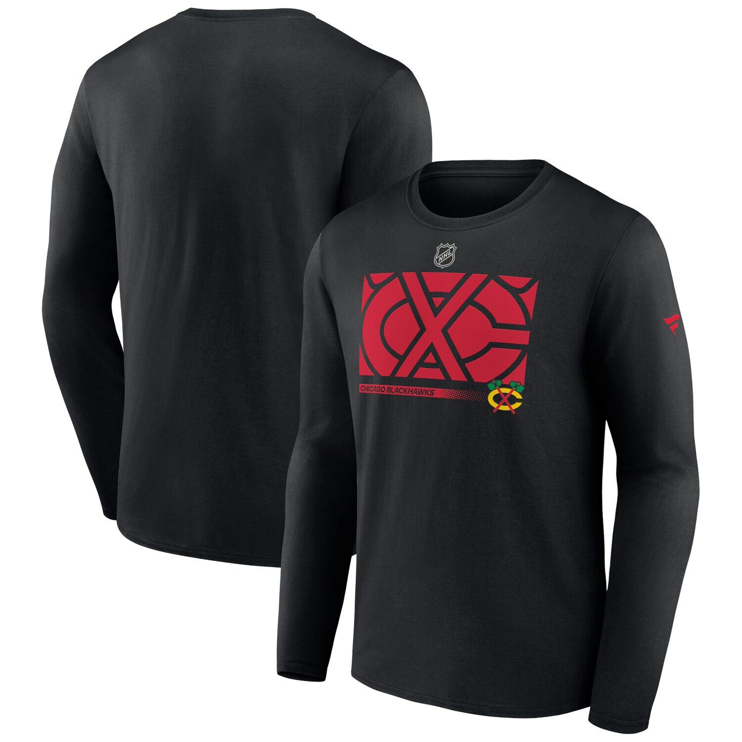 

Мужская черная футболка с длинным рукавом с логотипом Fanatics Chicago Blackhawks Authentic Pro Core Collection, Черный