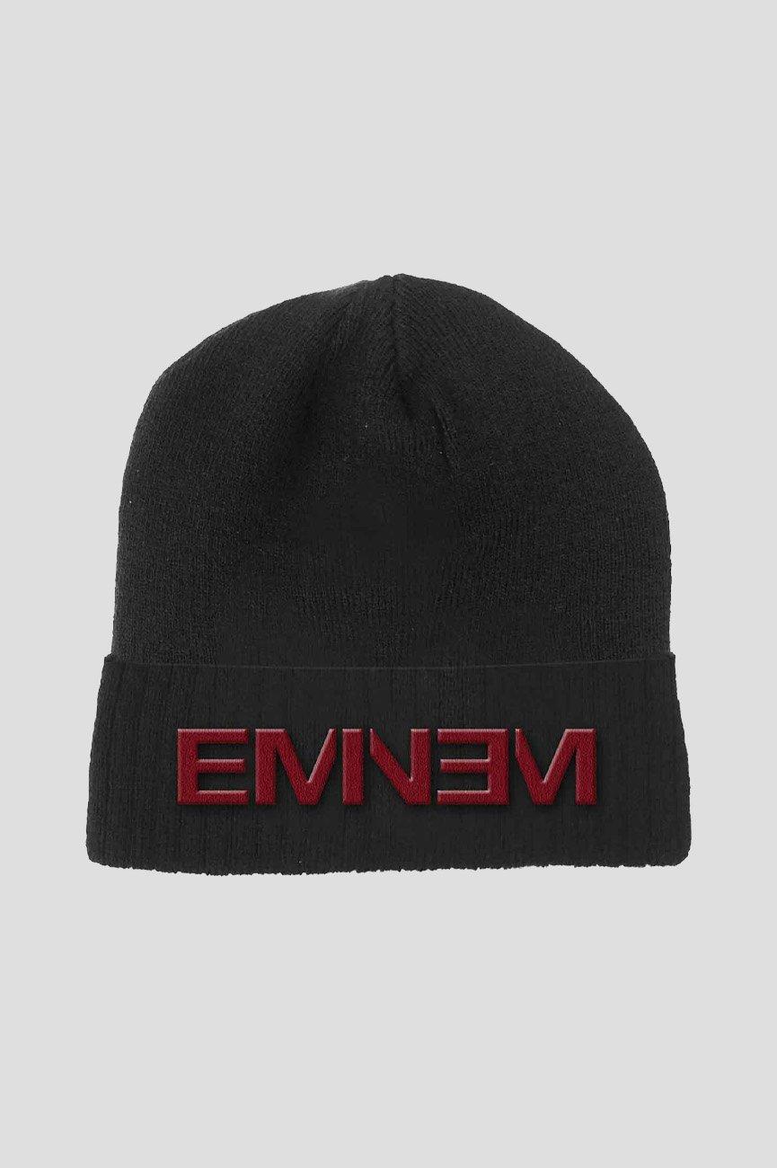 Шапка-бини с логотипом Eminem, черный шапка бини с логотипом blohsh комплект перчаток billie eilish зеленый