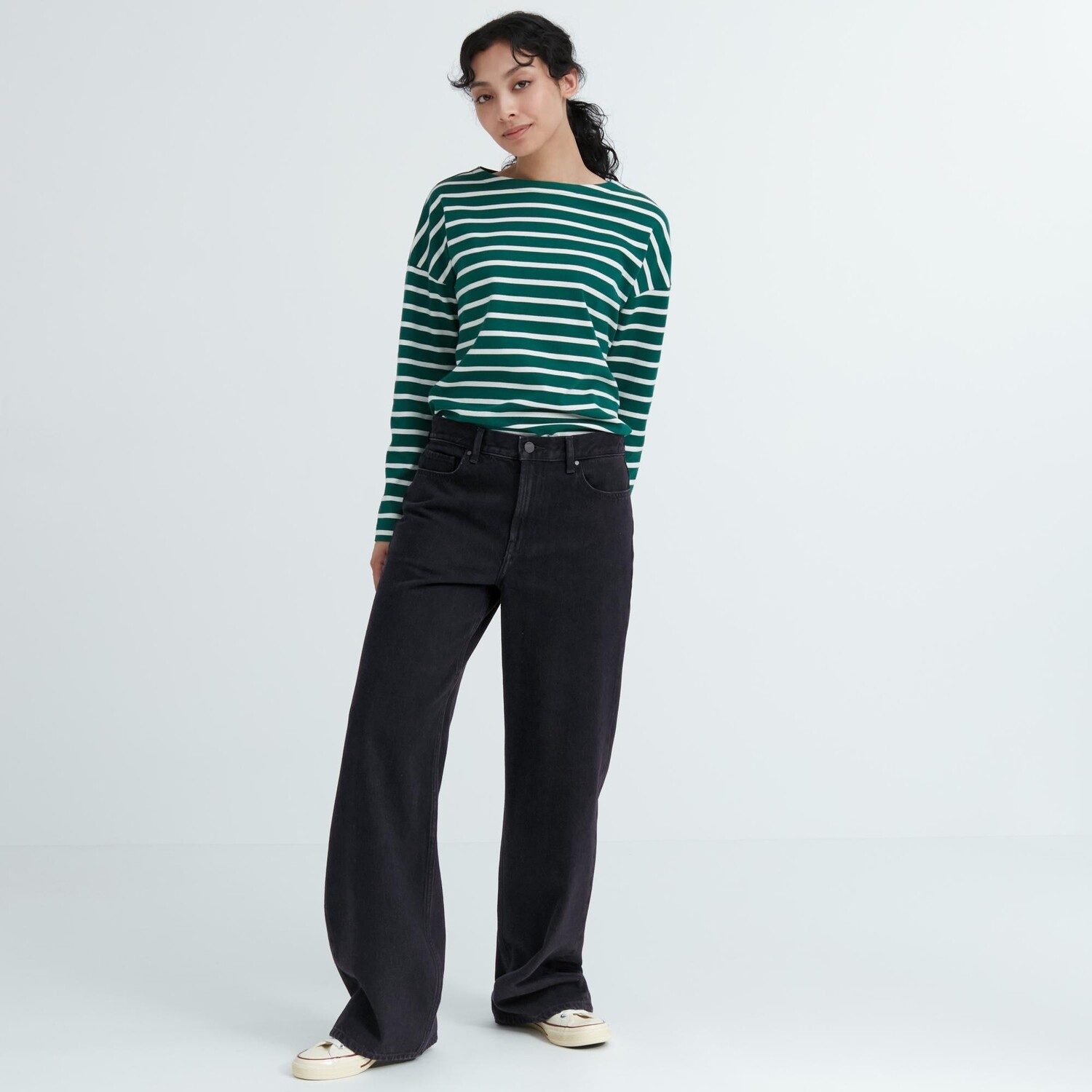 

Джинсы Uniqlo женские мешковатые, темно-серый