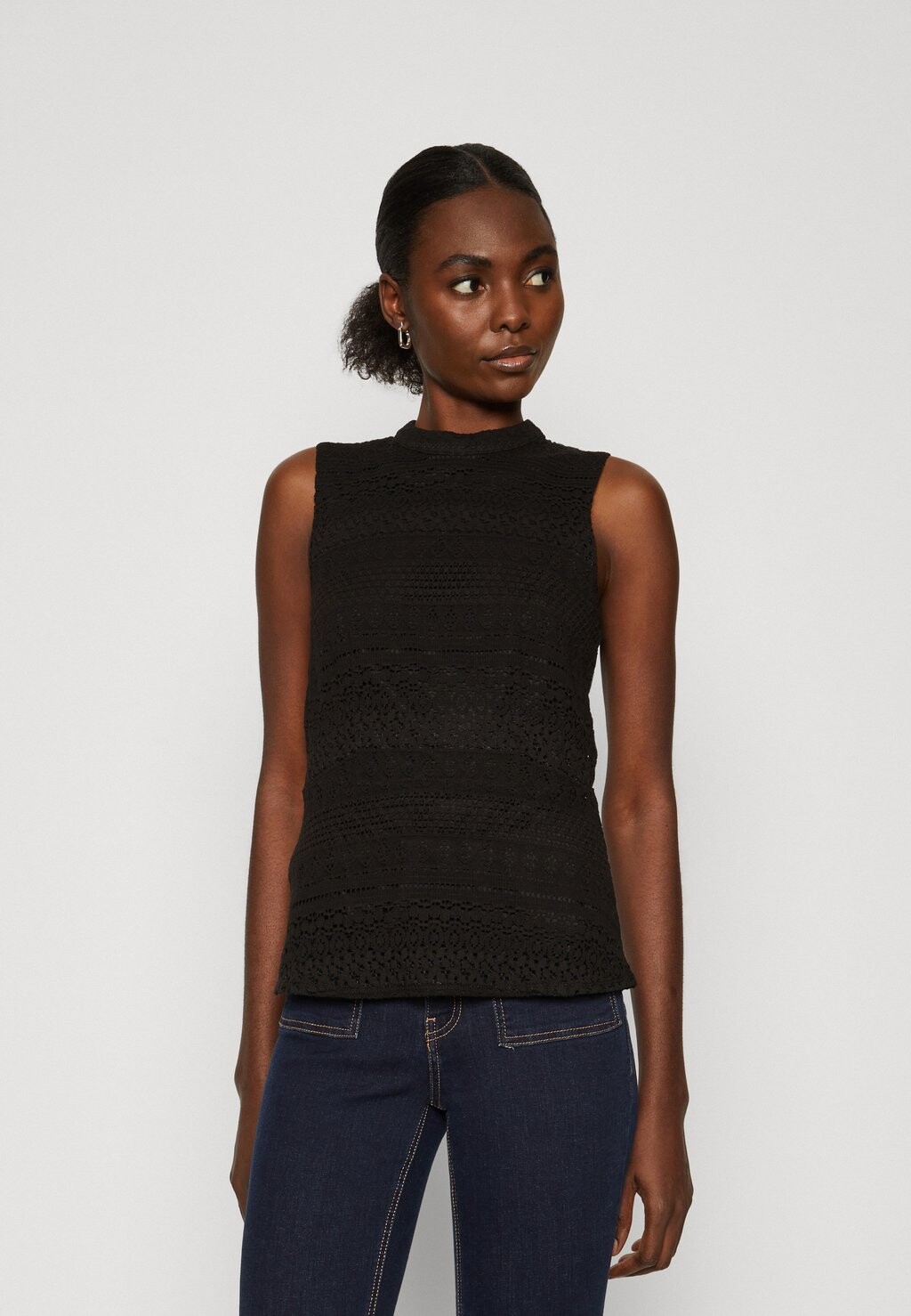 

Топ VMHONEY HIGHNECK Vero Moda, цвет black