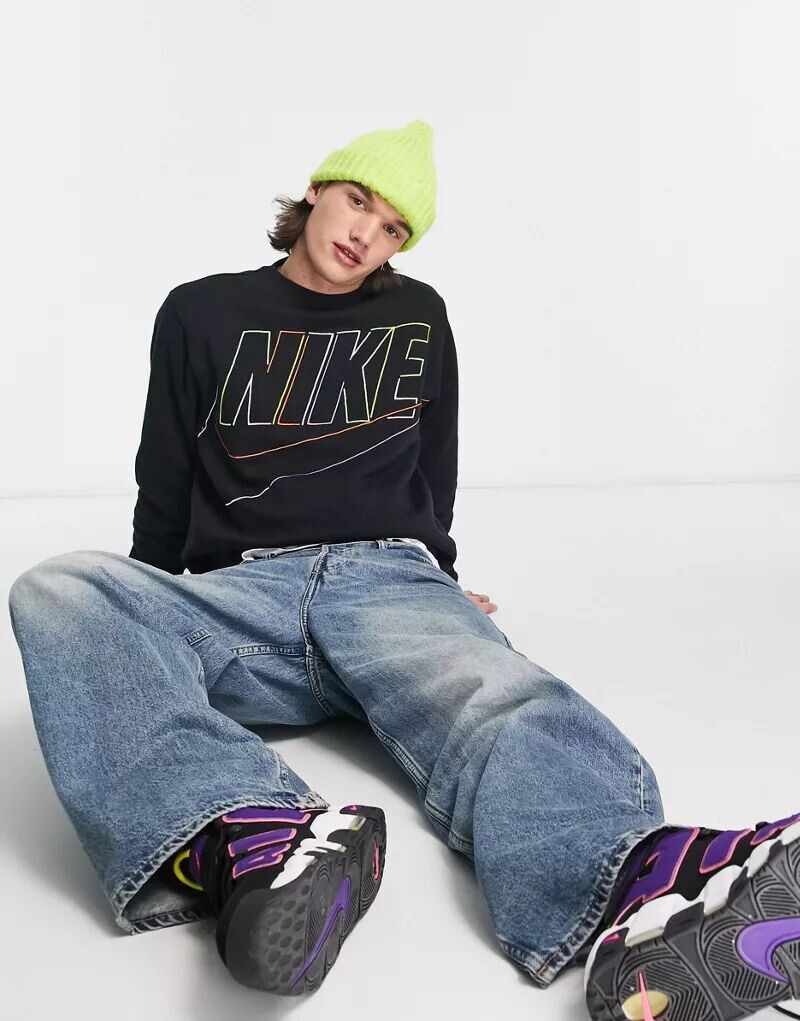 

Черная толстовка с большим логотипом Nike Club