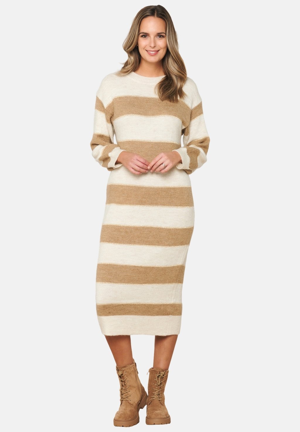 Трикотажное платье Striped LolaLiza, цвет beige chine