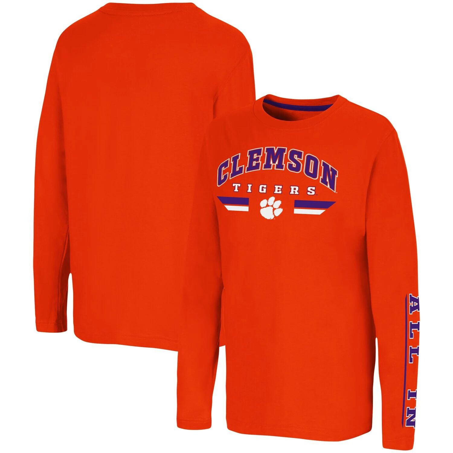 

Молодежная футболка Colosseum Orange Clemson Tigers Tornado Reef 2-Hit с длинными рукавами Colosseum