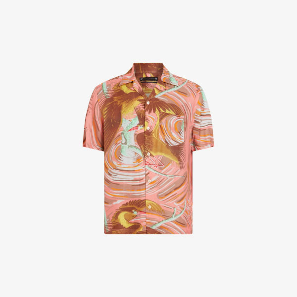 Рубашка matsuri с графичным принтом Allsaints, розовый тканый топ luisa с графичным принтом allsaints цвет blood orange