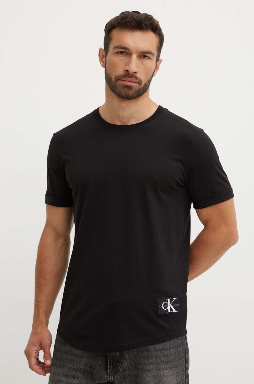 

Хлопковая футболка Calvin Klein Jeans, черный