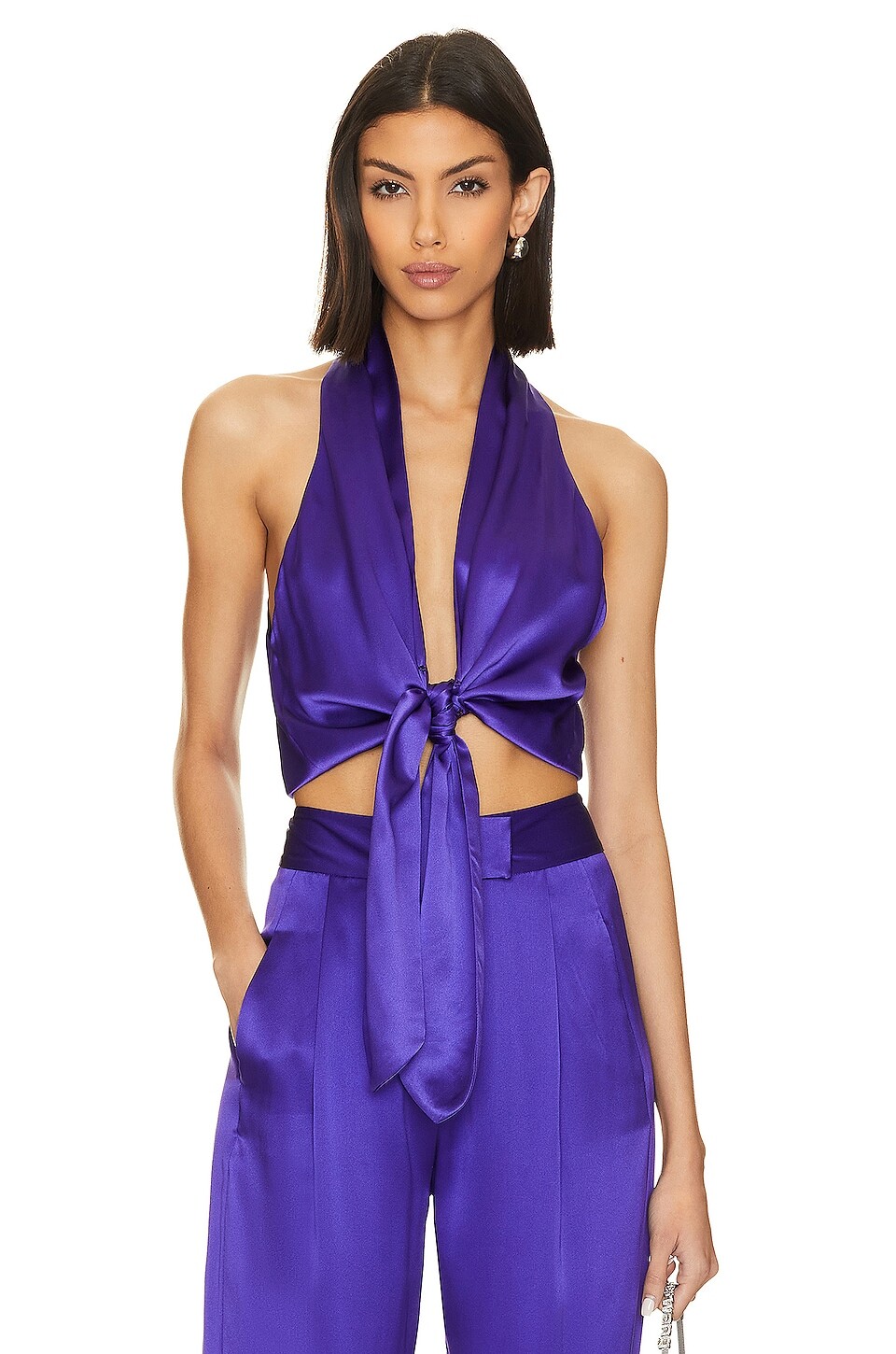 

Блузка The Sei Sleeveless Tie Front, фиолетовый