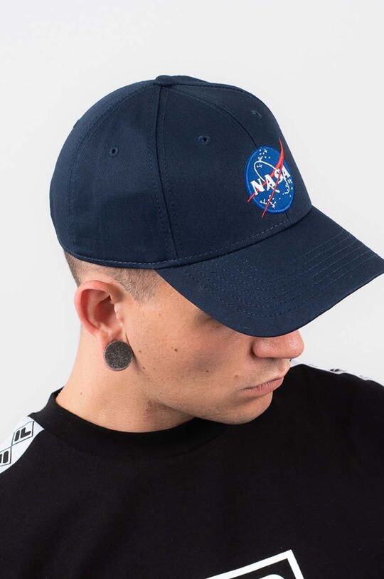 

Бейсболка из хлопка Nasa Cap Alpha Industries, темно-синий