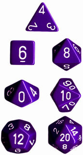 

Аксессуары Chessex Chessex Dice Set: Opaque Purple w/White (7)