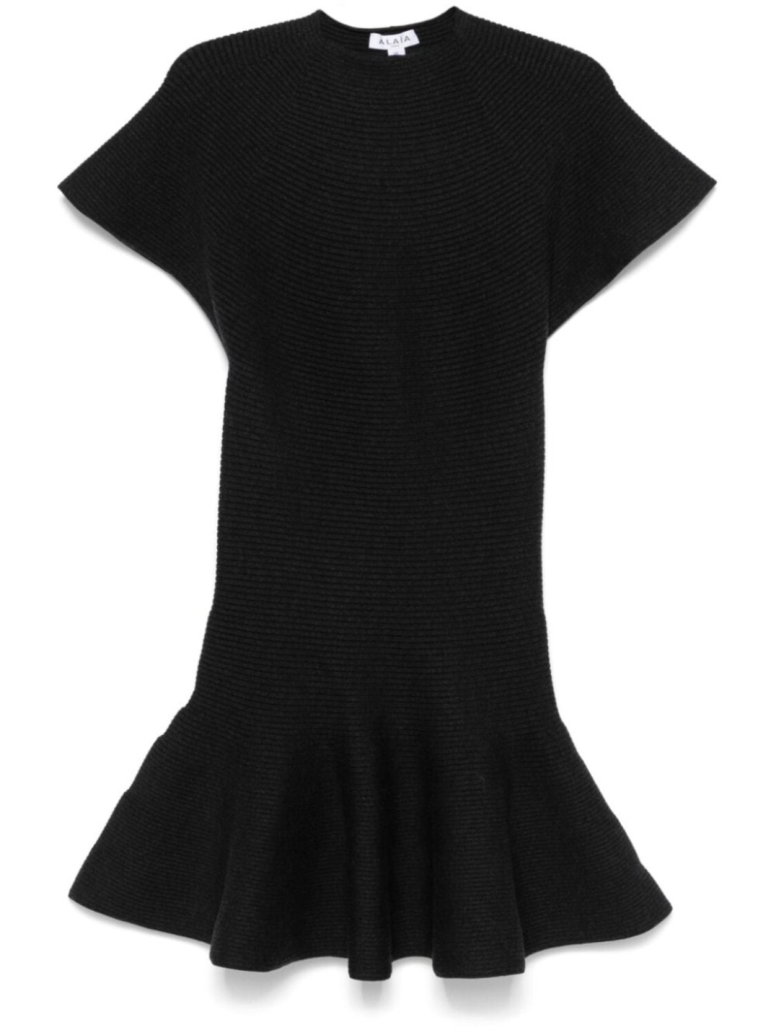 

Alaïa платье мини в рубчик, серый