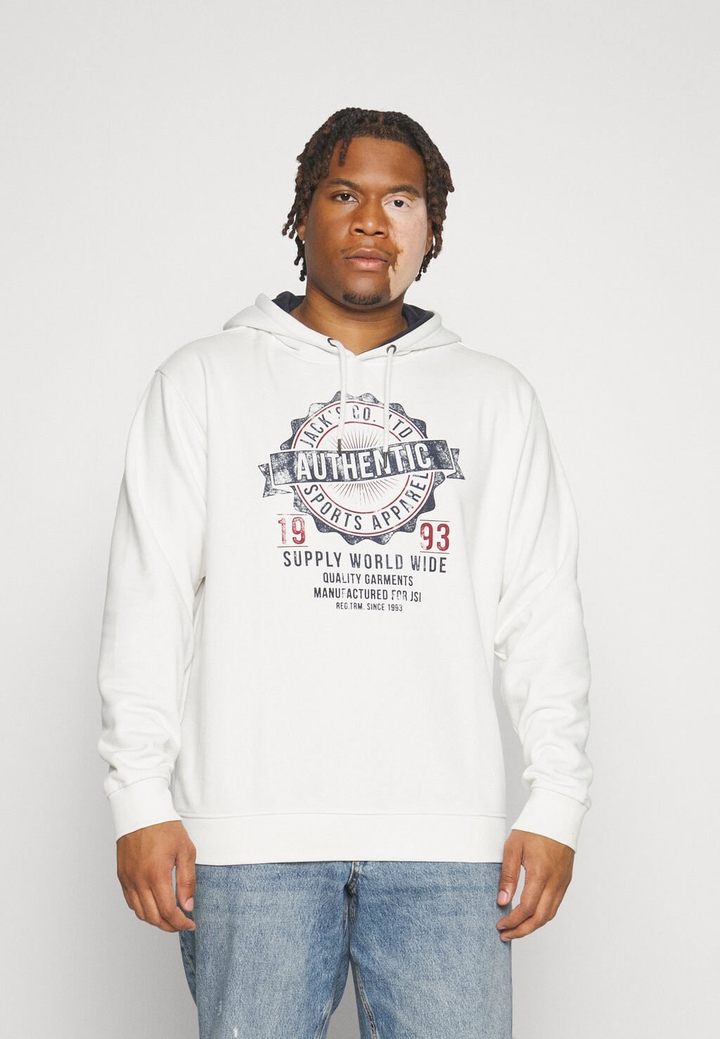 

Толстовка PRINT HOODIE PLUS SIZE Jack's Sportswear, цвет off white