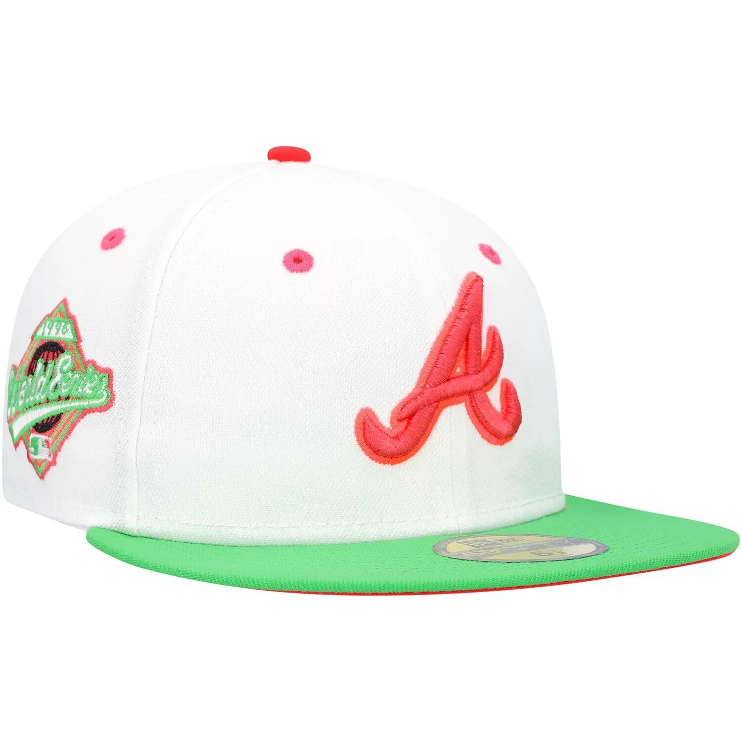 

Мужская New Era White/Heather Black Atlanta Braves 1996 World Series Watermelon Lolli 59FIFTY Облегающая шляпа