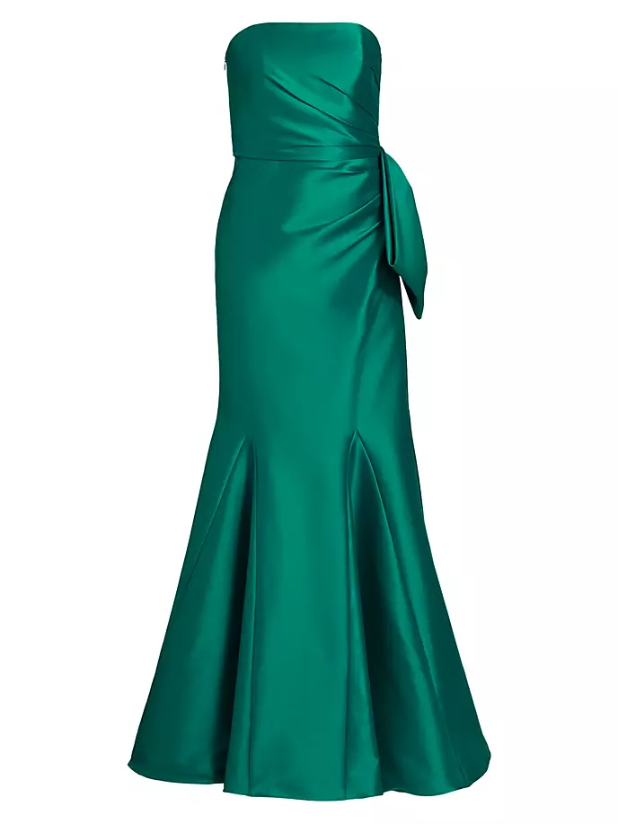

Платье Русалка с бантом из Микадо Badgley Mischka, цвет jade