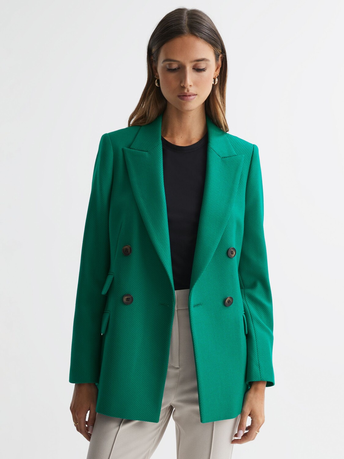 

Твиловый пиджак Reiss Logan, зеленый