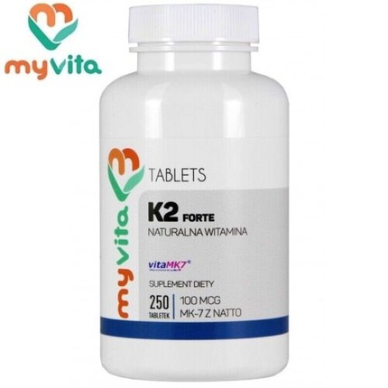 Витамин К2 Mk-7 Форте 250 таблеток без ГМО Лучшая цена - Бесплатная доставка, Myvita
